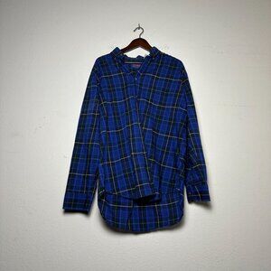 VTG McGregor Classics Shirt Men L Blue Plaid Button Down Casual 90s Gorp Grandpa